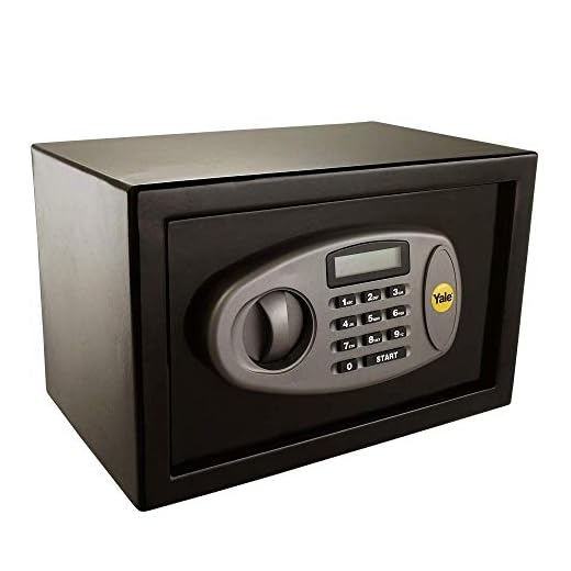 Yale Y-MS0000NFP Kassaskåp, Stålkonstruktion, LCD-skärm, Nödåsidosättande Nyckel, 16 liter kapacitet, Svart