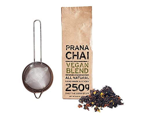 Prana Chai Agave Vegan Friendly Blend + Fine Mesh Strainer Bundle #TOP27