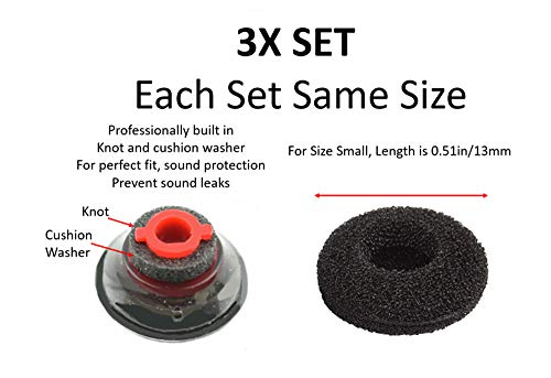 Image of 3X Ultra Comfort Eartips Ear Buds Earphone Ear Tips Kits Earpads Foam Set Cushion for Plantronics Voyager 5200 5220 5210 Series Bluetooth Headset Headphone (Small S)