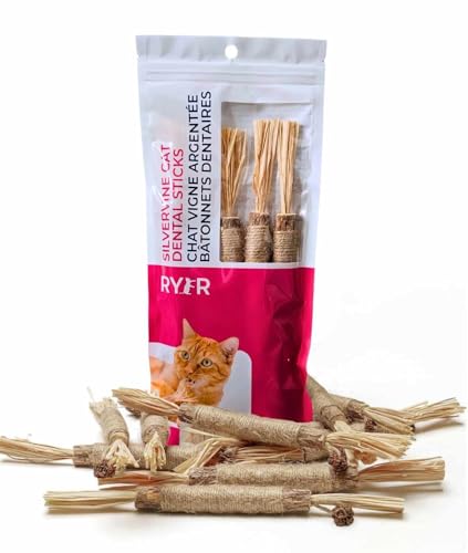 RYERCAT-Silvervine-Sticks-for-Cats-100-Natural-Cat-Chew-Toy-for-Aggressive-Chewers-and-Kitten-Teething-Pet-Friendly-Smooth-Finish-Irresistible-Taste-and-Smell-5-Pack RYERCAT Silvervine Sticks for Cats - 100% Natural Cat Chew Toy for Aggressive Chewers and Kitten Teething - Pet Friendly, Smooth Finish, Irresistible Taste and Smell (5 Pack) - Image 1