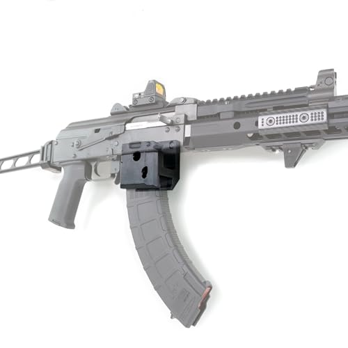 Spartan Mounts for AK-47 Locking Vertical and Horizontal Display Hook | Wall Storage Organization System | Unique Low Profile Design | Gun Safe Room | Made in The USA (Barrel Points Right (+PMAG))