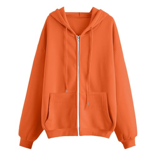 Girls Long Sleeve Sweatshirts Cropped Zip Up Hoodie Fall 𝗩intage Streetwear Loose Casual Jacket with Pocket