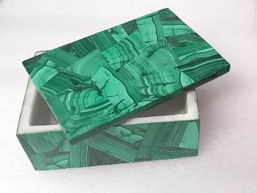 Boîte à bijoux en marbre et malachite rectangulaire 10x7cm - 2