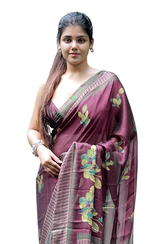 Image of MIRCHI FASHION Saree for Woman | Chiffon Floral Printed Breathable Occasional Sari with Blouse