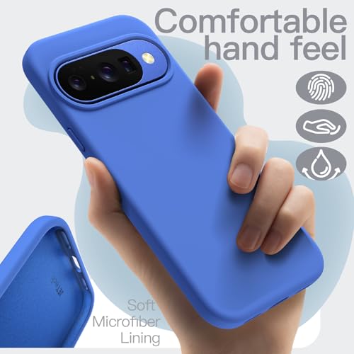 Image of JETech Liquid Silicone Cover Case for Google Pixel 10 /10 Pro 2025, Silky Soft Touch Full-Body Protection, Anti-Scratch Shockproof Phone Cover with Microfiber Lining (Indigo)