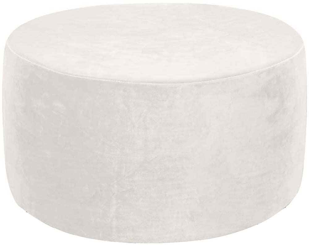 Velvet Ottoman Slipcovers /Cover ，Round Stretch Footstool Cover, With Elastic Bottom ， Modern Dustproof Foot Stool Covers Removable Washable Large Anti-Slip Pouffe Cover ( Color : A3 , Size : 60-73cm/