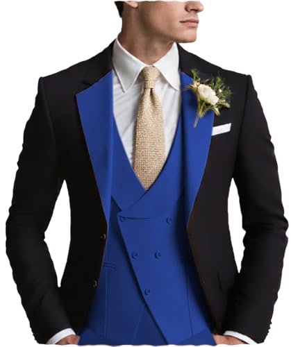 Formal Men's Suits Slim Fit 3 Piece Business Jacket Tuxedos Blazer+Vest+Trousers Wedding Groomsman4