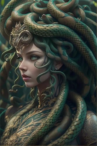 Peinture diamant adulte mystique femme serpent pour décorer votre salon 60x80cm