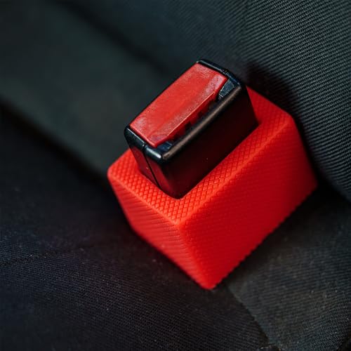 Auto Gurtschloss Halterung, 2 Stück, in Rot, Sicherheitsgurt Halter für einfaches Anschnallen, Gurthalterung für Kinder bis Senioren, Anschnallhilfe Autogurt, Gurtschlosshalter Abschnallschutz