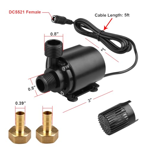 Image of DC 12V Submersible Water Pump for Aquarium, Pond, Fountain | Adjustable Power