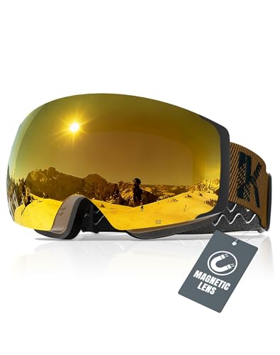 Innerking&reg; Magnetic Ski Goggles, Interchangeable Lens Snow Goggles SGS Approved, OTG Anti Fog...