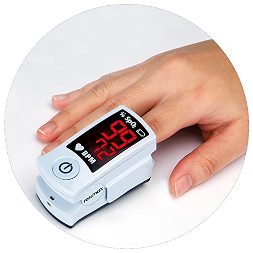 Image of Rossmax SB100 Fingertip Pulse Oximeter With Pulse Rate Strength Indicator, Sp02 and Pulse Rate Black-Red (Black)