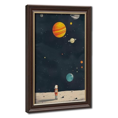 Toile aventure spatiale 40x61cm tableau décoration murale astronaute