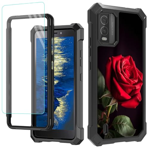 Coque Nokia C210 antichoc rose rouge avec verre trempé inclus