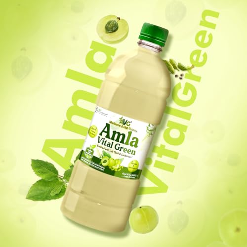 Image of AVG Amla Vital Green Juice (1000ml, Pack of 2) Amla Juice from Fresh & Green Amla, Packed with Immunity Boosting Vitamin C, Natural Antioxidant & Detox