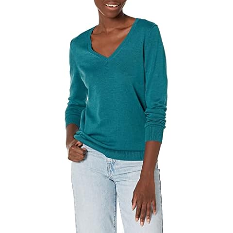 Amazon Essentials Pull Col en v À Manches Longues Léger Coupe Classique Femme Cover