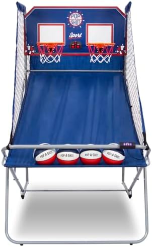 Pop-A-Shot Official Dual Shot Sport Basketball Arcade Game โ 10 Games โ 6 Audio Options โ Durable Construction โ Easy Fold Up