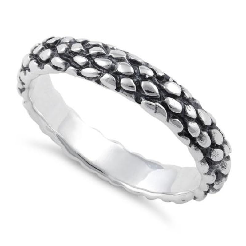 Bague empilable argent sterling 925 pour femme texture reptile premium