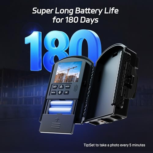 Image of Dsoon Time Lapse Camera,1080P HD Timelapse Camera Outdoor,110 Wide Angle & 2.4 inch LCD Screen,180 Days Standby for Record Construction, Weather, Plant,Drawing(64GB TF Card Included)