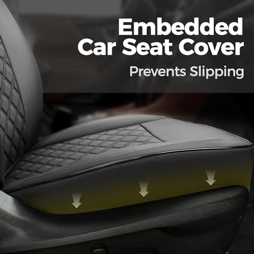 Image of GIANT PANDA Wrangler Seat Covers Custom Fit for Jeep Wrangler,Premium Waterproof Faux Leather, 18-26 JL 4 Door with Rear Cup Holder Full Set (Solid Red)