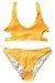 CUPSHE Women's Bikini Swimsuit Cutout Low Waisted Tank Two Piece Bathing Suit, M Yellow