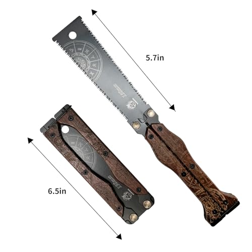 Reevnnmer Mini Klapp-Zugsäge,Profi Japansäge,30CM SK85 Karbonstahl aus Beidseitig Japansäge Klappbar,für nasses/trockenes Holz 13/15 TPI,Silky Säge,Feinsäge