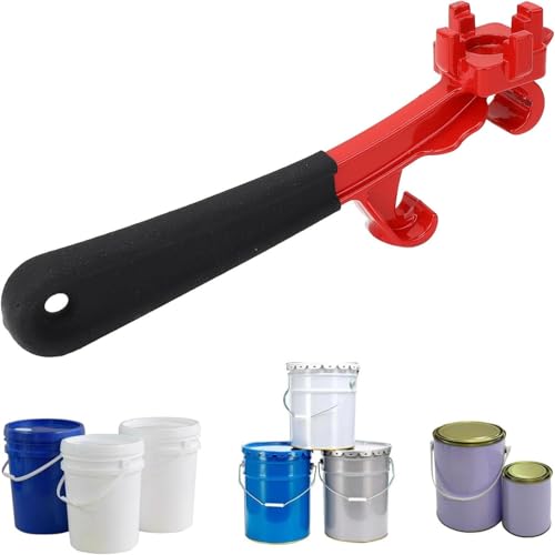 3-in-1 bung moersleutel & emmer opener tool - aluminium trommeldekselverwijderaar voor 5-55 gallon drums, verfblikken en emmen, antislip rubberen handvat, multifunctioneel voor industrieel en