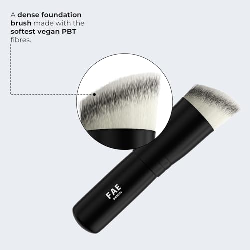Image of FAE Beauty Foundation Brush | Dense Brush | Vegan PBT Fibres | Streak-free Application | Soft Bristles | Buildable coverage | Natural, Dewy Finish | Easily blends liquid, cream, and mousse foundations