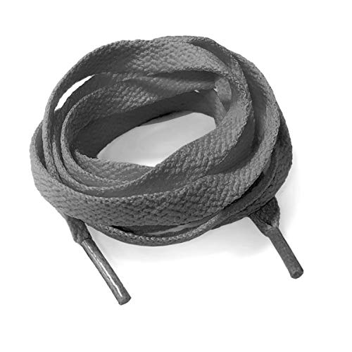Vockvic Cordones Planos para Zapatillas 2 Pares, 1.2 M Cordones para Zapatos para Botas de Trabajo, Botas de Senderismo, Zapatos Planos y Casuales, Adecuado para Hombres Mujeres (Gris)