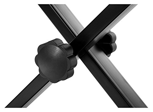 Classic Cantabile Keyboardbank Deluxe schwarz (5cm Schaumstoffpolsterung, 4-stufig höhenverstellbar, zusammenklappbar, stabil, leichte Montage)