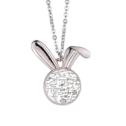 Idée cadeau avec ce collier pendentif lapin et sa formule mathématique de calcul