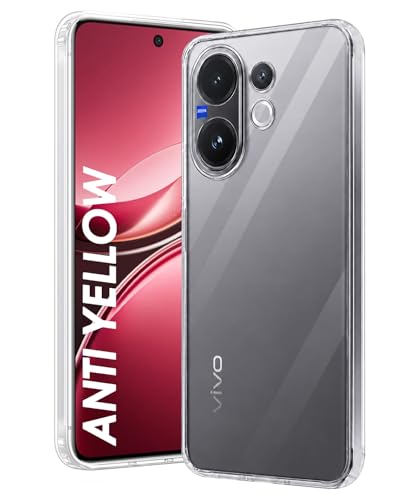 DIZORO Compatible with Vivo V60 5G / Vivo V60e 5G / Vivo T4 Pro 5G Back Cover Case Clear,[ Anti - Yellowing/Yellow ][Military Grade Protection] Hard PC Back Cover (Transparent)