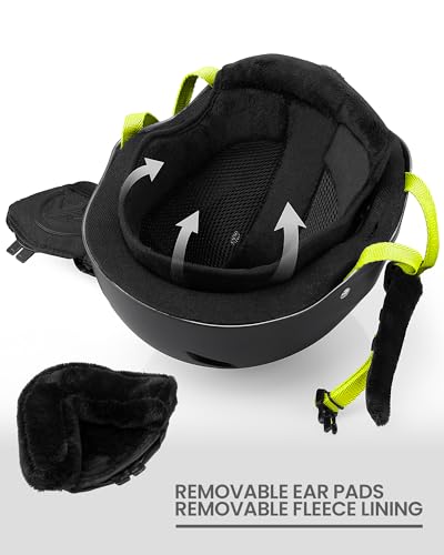 Image of OutdoorMaster Kelvin Ski Helmet - Snowboard Helmet for Men, Women & Youth (Black+Lemon,XL) | Ski & Snowboard Use,Fits Men,Women & Youth,ASTM Certified Impact Protection,Adjustable Ventilation