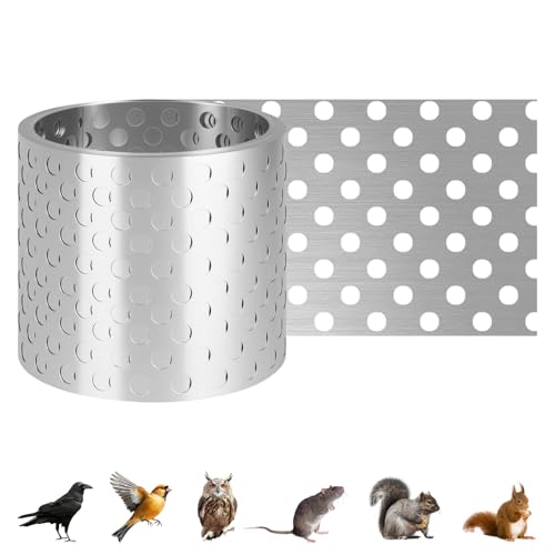 Trendecor Aluminium Traufgitter, 7 m x 78 mm Lochblech Aluminium Lüftungsgitter Insektenschutzgitter für Verhindern dass Vögel Insekten und Blätter ins Dach gelangen