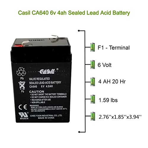 Casil Ca640 6V 4Ah Sla Rechargeable Battery #TOP1