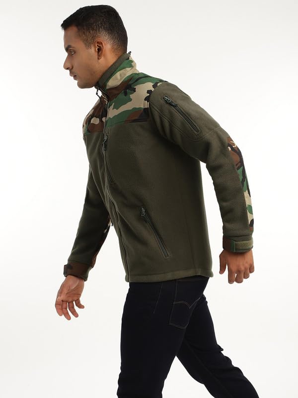 Image of MOUNTMILLER Men's Ripstop Dual Superbond HLKN Fleece Tactical Jacket | Water Repellant | Multi-Pocket | Abrasion-Resistant | Ideal for Outdoor, Hiking & Trekking