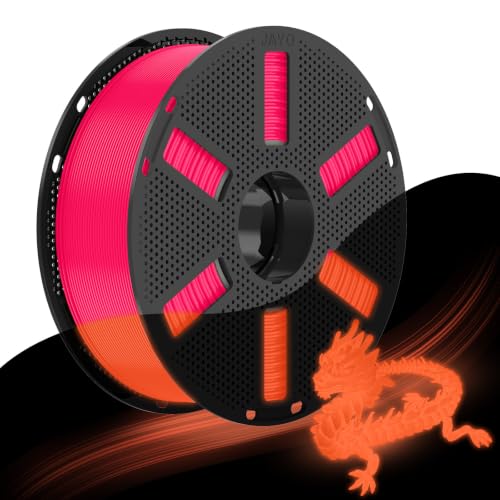 JAYO Glow in The Dark PLA Filament 1.75mm, 1.1kg Spool, Glow Red
