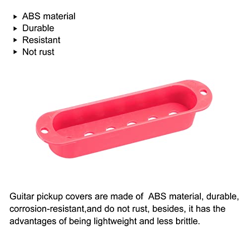 Patikil Guitar Pickup Cover Single Coil 48/50/52Mm 6 Holes Plastic Closed Shell For St Sq Electric Guitar Red 1 Set #TOP3