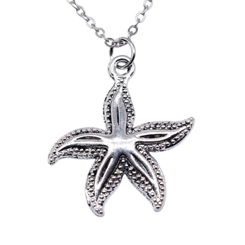 Colliers étoiles de mer couleur argent antique idée cadeau chaîne courte femme