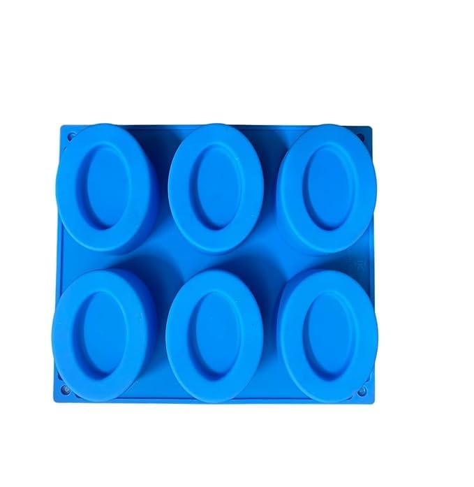 generic 6 Slots/Cavity Pears Soap Mould, Oval Shaped with Grid Design Silicone Mould for Soap, Cake, Chocolate, Ice and Candle Making, Pack of 1 Unit, Same or Multicolor delivery-picture-23