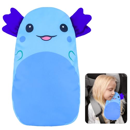 FIODAY カーシートストラップパッド 子供用 シートベルト枕 調節シートストラップカバー 幼児 赤ちゃん 旅行シートストラップ 枕 頭 首 肩 サポート 男の子 女の子 ブルー