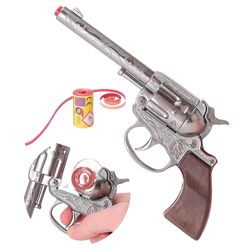 Toyland 19cm (8) Die-Cast Metal Cowboy Toy Pistol - Cap Gun With 1200 Shot Paper Caps Included - Sound & Smoke Effects