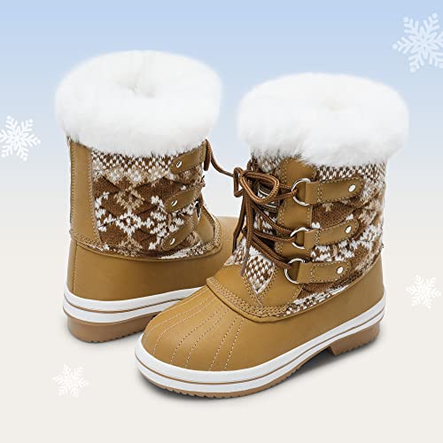 DREAM PAIRS Girls Mid-Calf Winter Snow Boots for Little Kids/Big Kids4