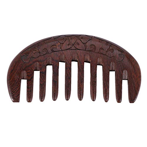 Qwertfeet Peine de madera Peine para el pelo de madera Peine natural anti-masaje estático a través del peine (diente a flor)