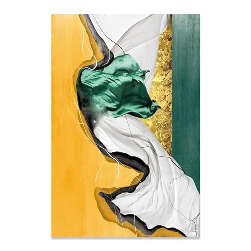 Peinture marbre vert or pour habiller un mur vide cadre interne 55x75 cm - 5