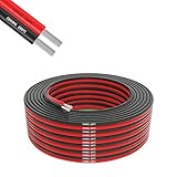 HaerknCbl 18AWG/0.82Sq 電線ケーブル パラレルシリコンワイヤー 平行線2×10M（黒10M＋赤10M）フックアップワイヤーキット フレキシブル 柔らかいリード線 600V 耐熱200℃シリコンケーブル 車、バデリー、ランプ、家電、DIYなど適応