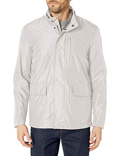 Cole Haan Men's Packable Rain Jacket, Stone, X-Large