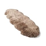 Nordic Sheep Real Sheepskin rug 170x60 | Sheepskin Rugs for Living room and Sofa | Bedside Rugs for Bedrooms | Large Fluffy rug is breathable & heat-regulating in color Light Brown