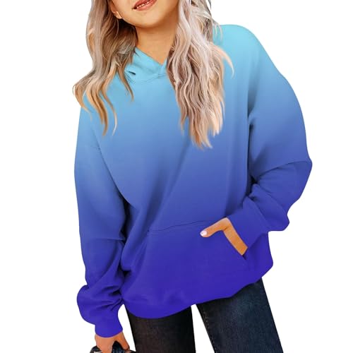 Girls Hoodies Long Sleeve Pullover Cute Sweatshirts Oversized Casual Loose Fashion Fall Winter Clothes With Pocket