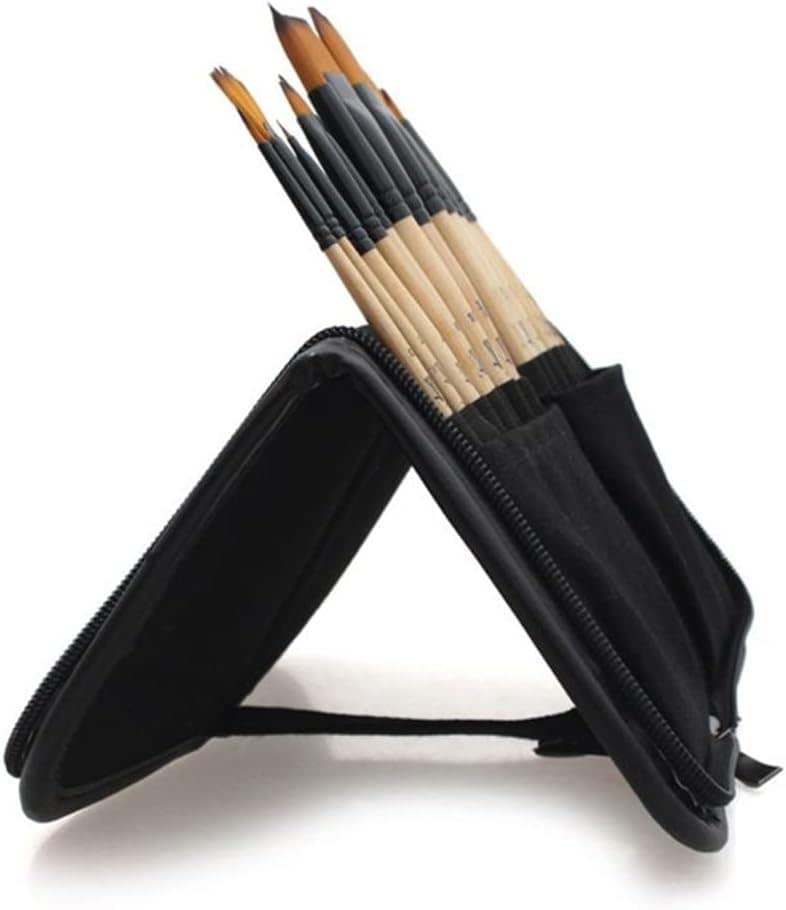 Set di pennelli Lavabili da 14 pennelli per Acrilico, Acquerello, con Custodia per pennelli, Borsa portaoggetti, Artista, Disegno, Schizzo
